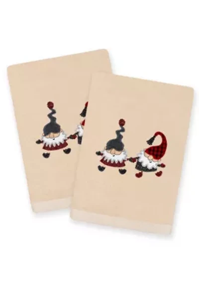 Christmas GNOMES Embroidered Hand Towels (Set of 2)