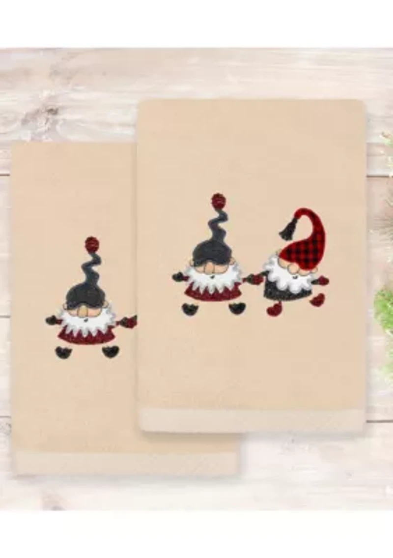 Christmas GNOMES Embroidered Hand Towels (Set of 2)