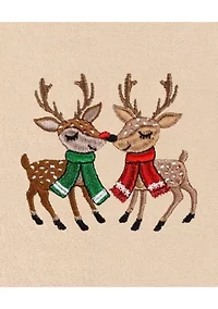 Christmas KISSES Embroidered Hand Towels (Set of 2)