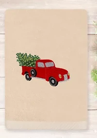 Christmas Truck Embroidered Hand Towel