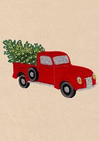 Christmas Truck Embroidered Hand Towels (Set of 2)