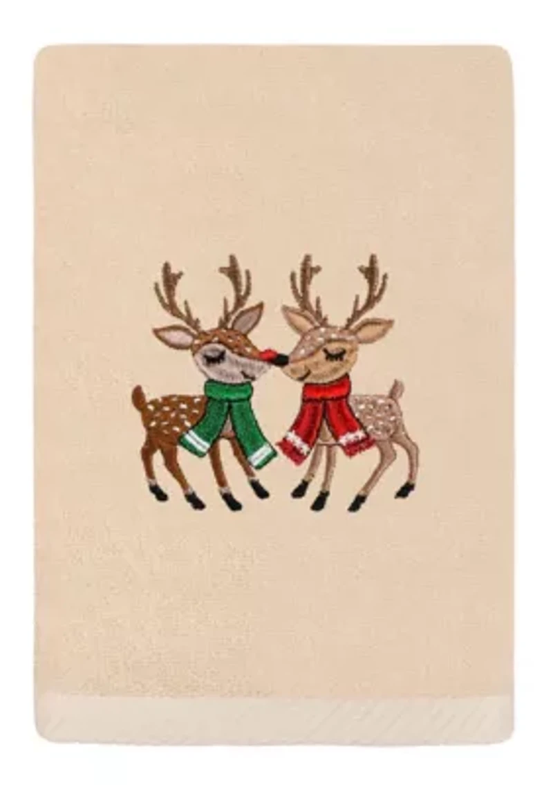 Christmas KISSES Embroidered Hand Towel