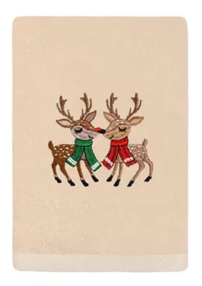 Christmas KISSES Embroidered Hand Towel