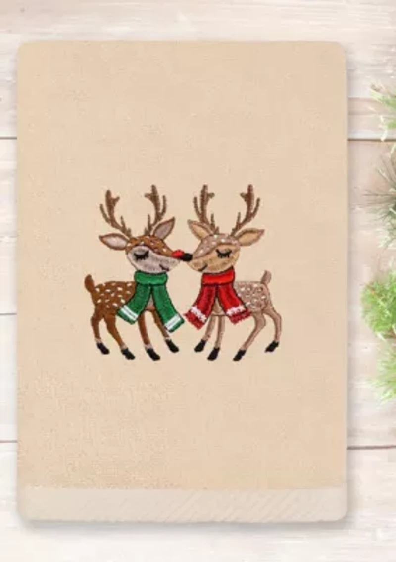 Christmas KISSES Embroidered Hand Towel