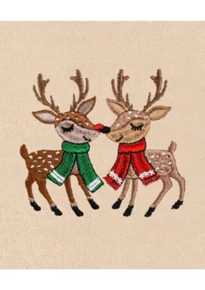 Christmas KISSES Embroidered Hand Towel