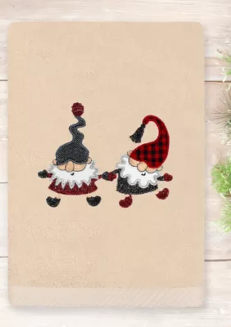 Christmas GNOMES Embroidered Hand Towel