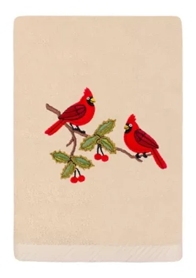 Christmas RED PAIR Embroidered Hand Towel