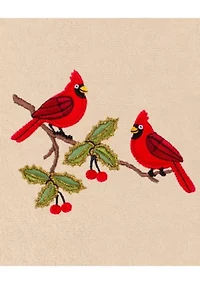 Christmas RED PAIR Embroidered Hand Towel