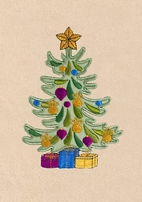 Christmas Presents Embroidered Hand Towels (Set of 2)