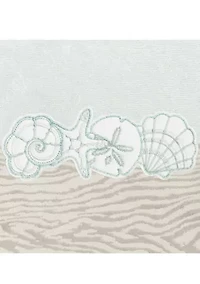 SHELL ROW 2PC Embellished Hand Towel Set