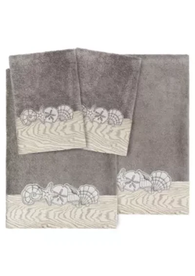 SHELL ROW 4PC Embellished Towel Set