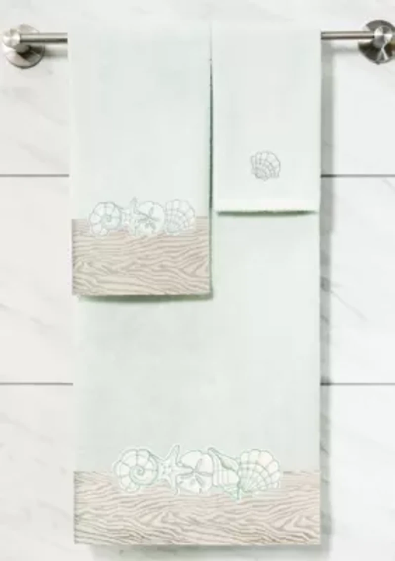 SHELL ROW 4PC Embellished Towel Set
