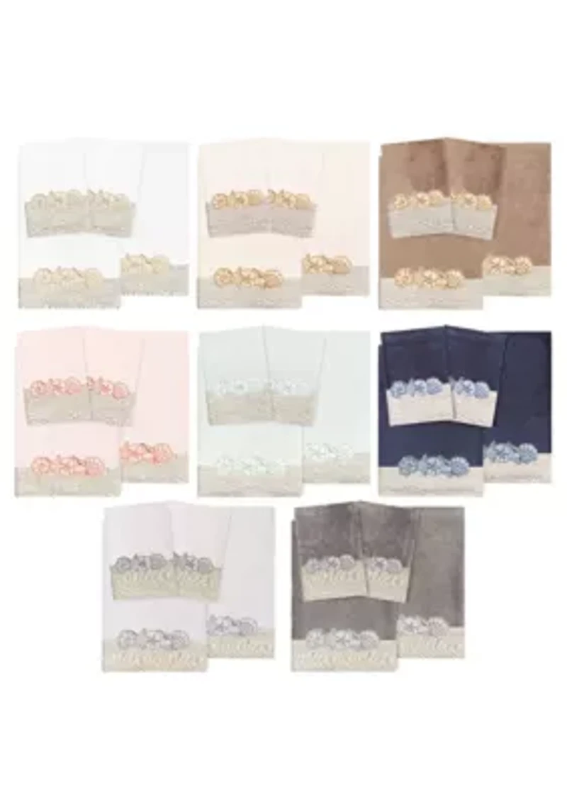 SHELL ROW 4PC Embellished Towel Set