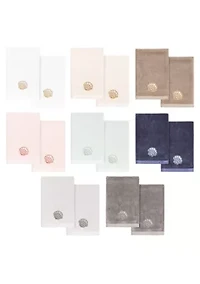 SHELL ROW 2PC Embellished Fingertip Towel Set
