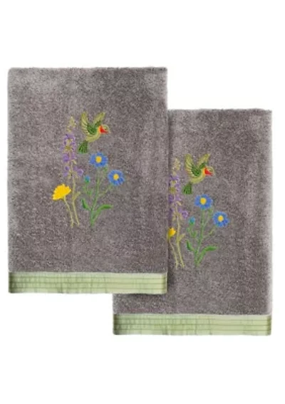 HADA 2PC Embellished Hand Towel Set
