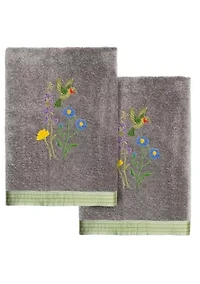 HADA 2PC Embellished Hand Towel Set