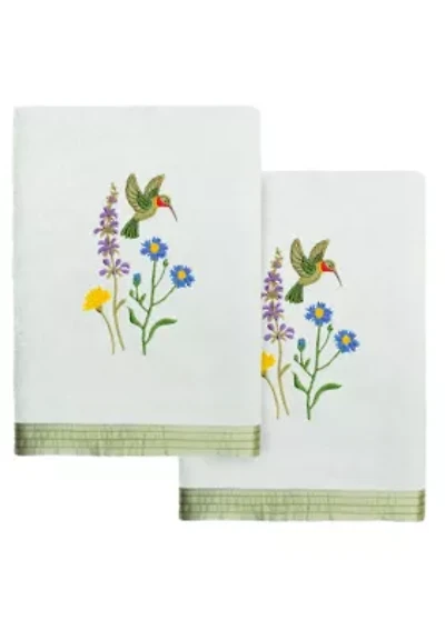 HADA 2PC Embellished Hand Towel Set