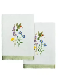 HADA 2PC Embellished Hand Towel Set