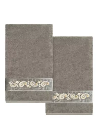 MACKENZIE 2PC Embellished Bath Towel Set