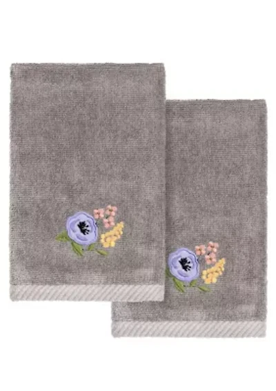 VERANO 2PC Embellished Fingertip Towel Set