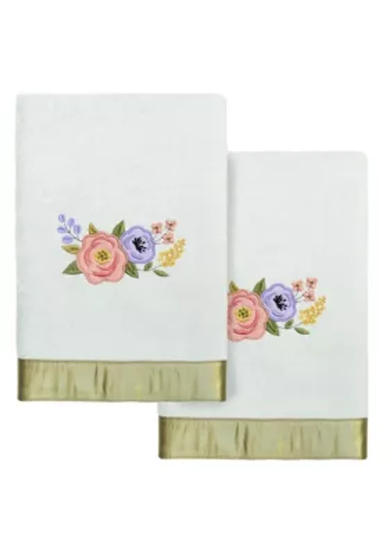 VERANO 2PC Embellished Hand Towel Set