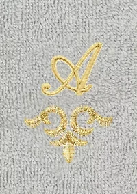 MONICA 2PC Embellished Light Gray Washcloth Set