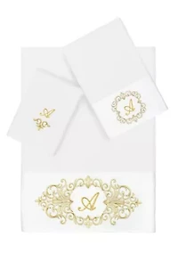 MONICA 3PC Embellished White Towel Set