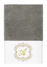 MONICA 2PC Embellished Dark Gray Hand Towel Set
