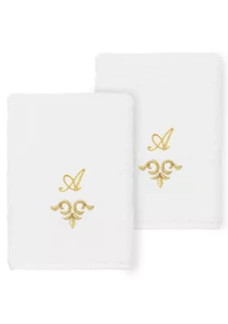 MONICA 2PC Embellished White Washcloth Set