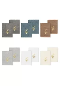 MONICA 2PC Embellished White Washcloth Set