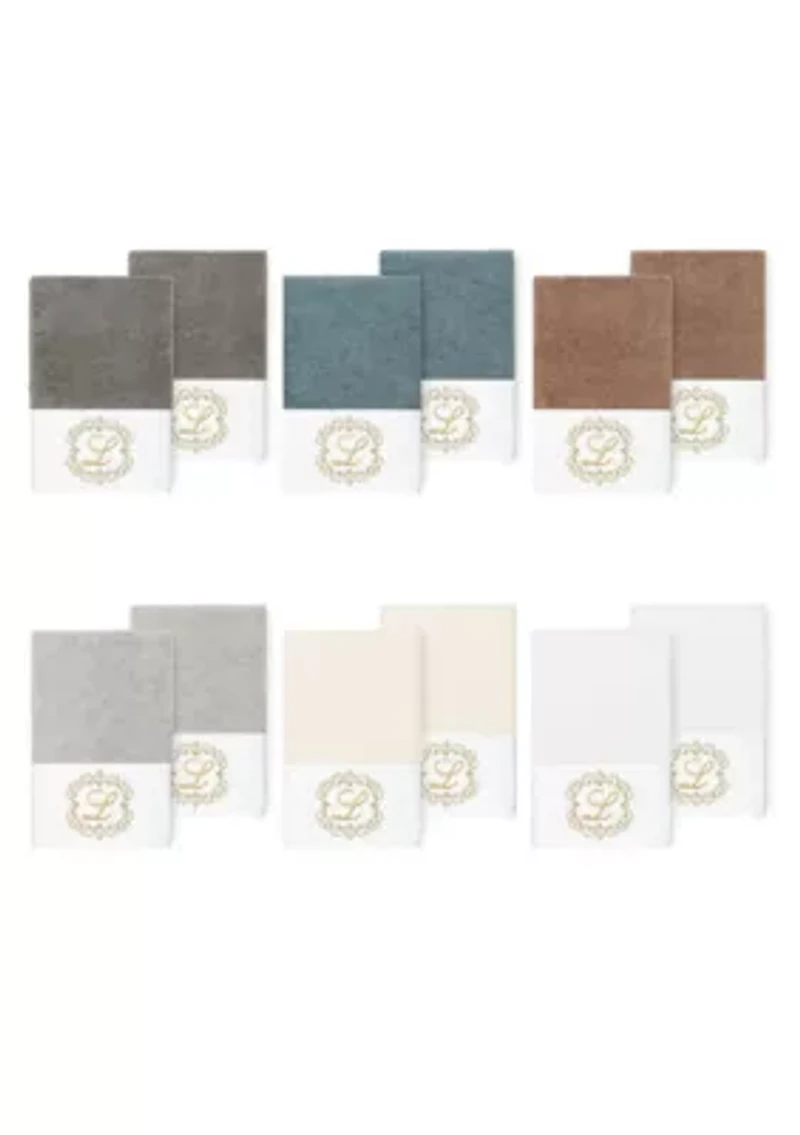 MONICA 2PC Embellished White Hand Towel Set