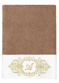MONICA 2PC Embellished Latte Bath Towel Set