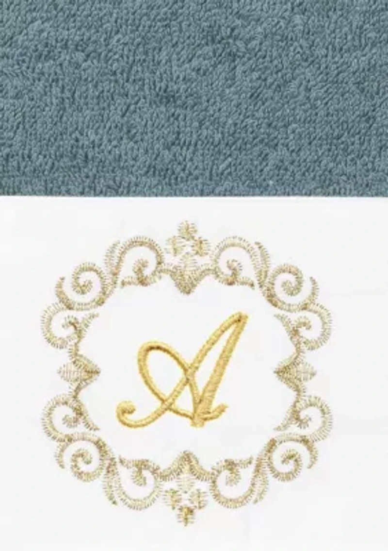 MONICA 2PC Embellished Teal Hand Towel Set