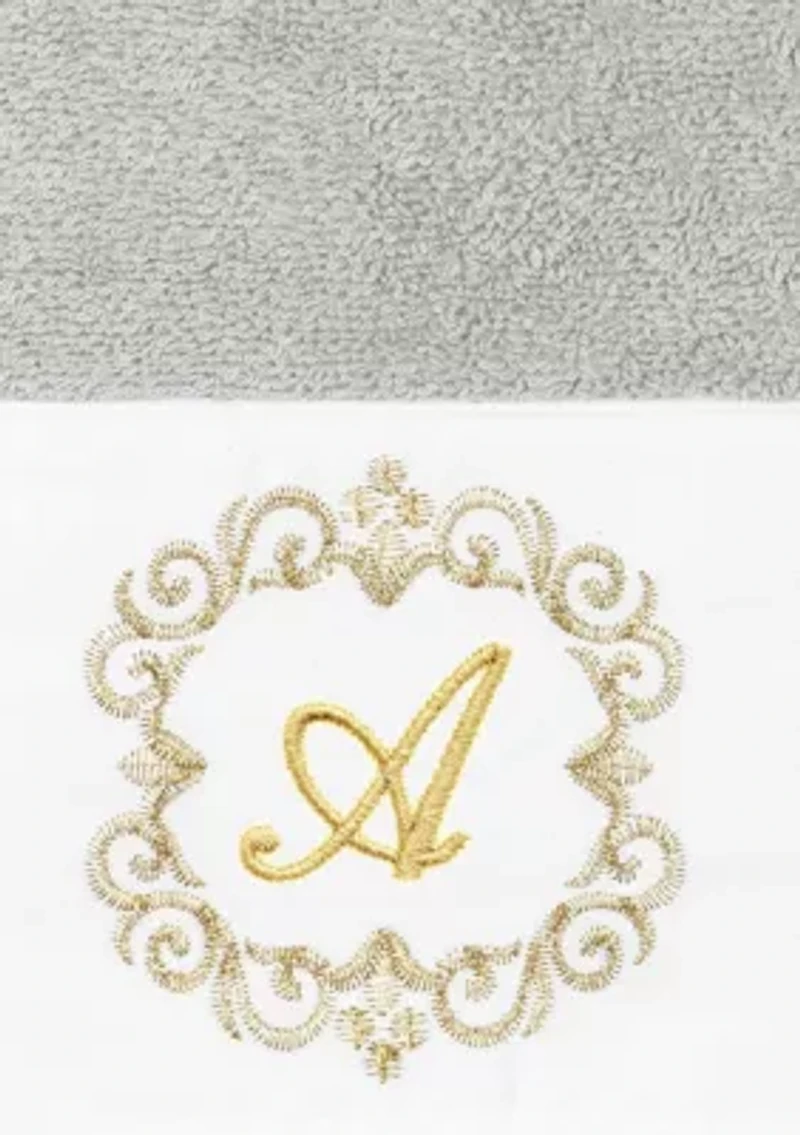 MONICA 2PC Embellished Light Gray Hand Towel Set