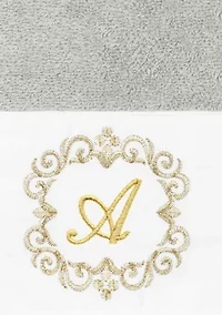 MONICA 2PC Embellished Light Gray Hand Towel Set