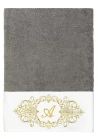 MONICA 2PC Embellished Dark Gray Bath Towel Set