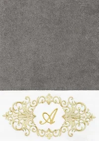 MONICA 2PC Embellished Dark Gray Bath Towel Set