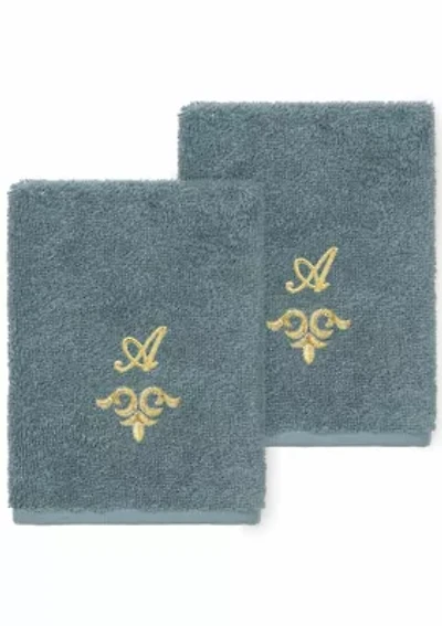 MONICA 2PC Embellished Teal Washcloth Set