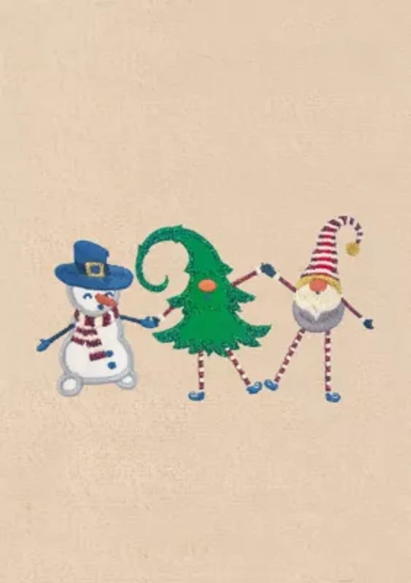 Christmas Frolic Embroidered Hand Towels Set of 2