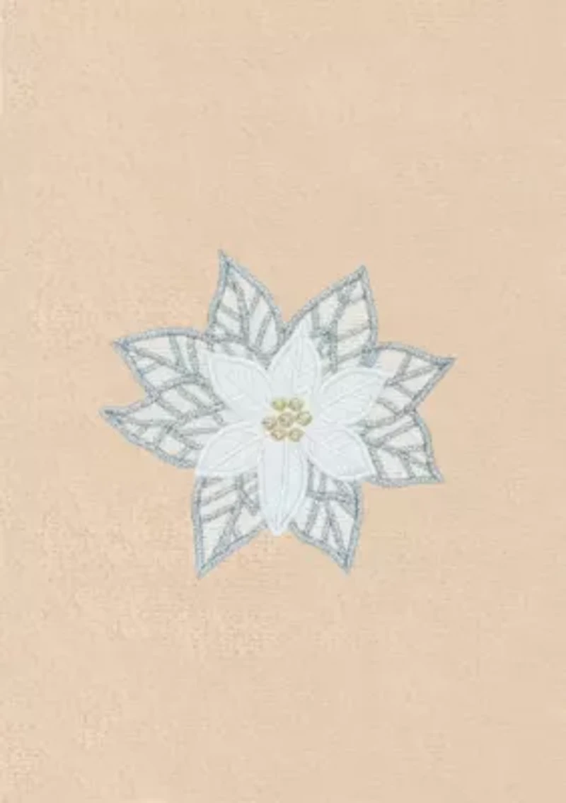 Christmas Blossom Embroidered Hand Towels Set of 2