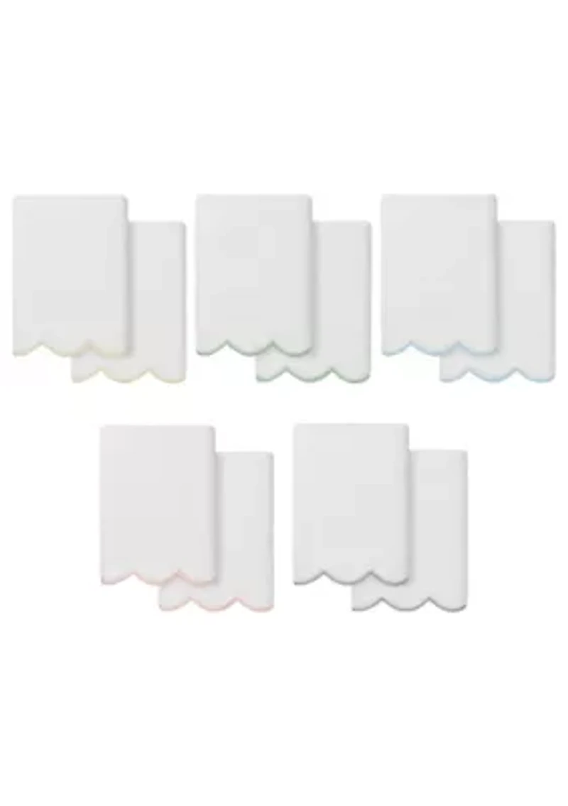 ADORNIA Scallop 2PC Hand Towel Set