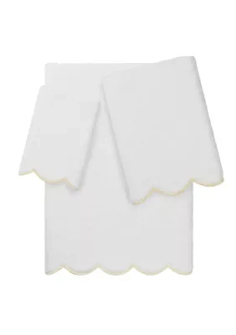 ADORNIA Scallop 3PC Towel Set