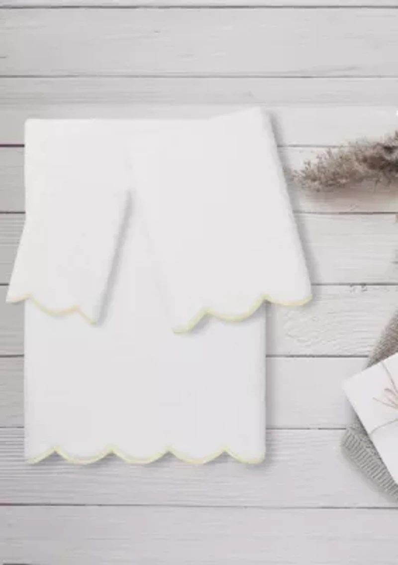 ADORNIA Scallop 3PC Towel Set