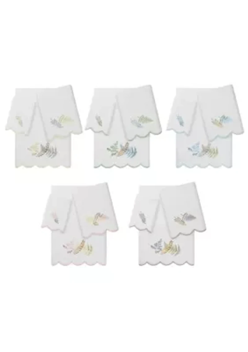 FERN TOSS Scallop 3PC Embellished Towel Set
