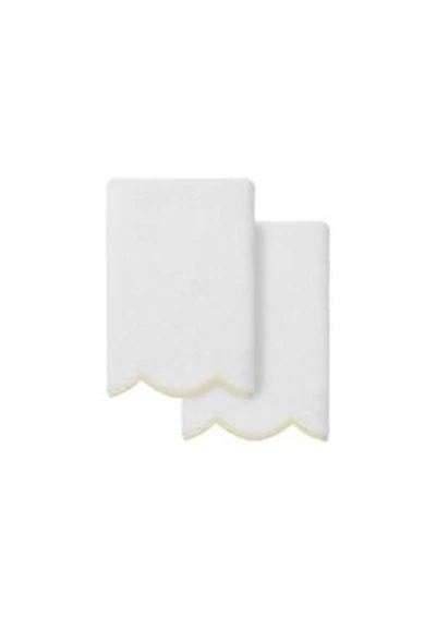 ADORNIA Scallop 2PC Fingertip Towel Set