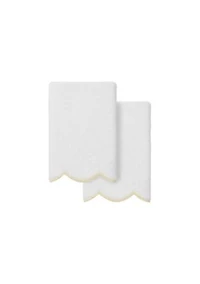 ADORNIA Scallop 2PC Fingertip Towel Set