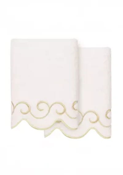 SIMPLICITY Scallop 2PC Embellished Hand Towel Set