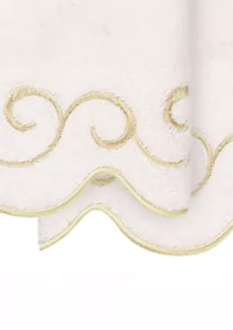 SIMPLICITY Scallop 2PC Embellished Hand Towel Set