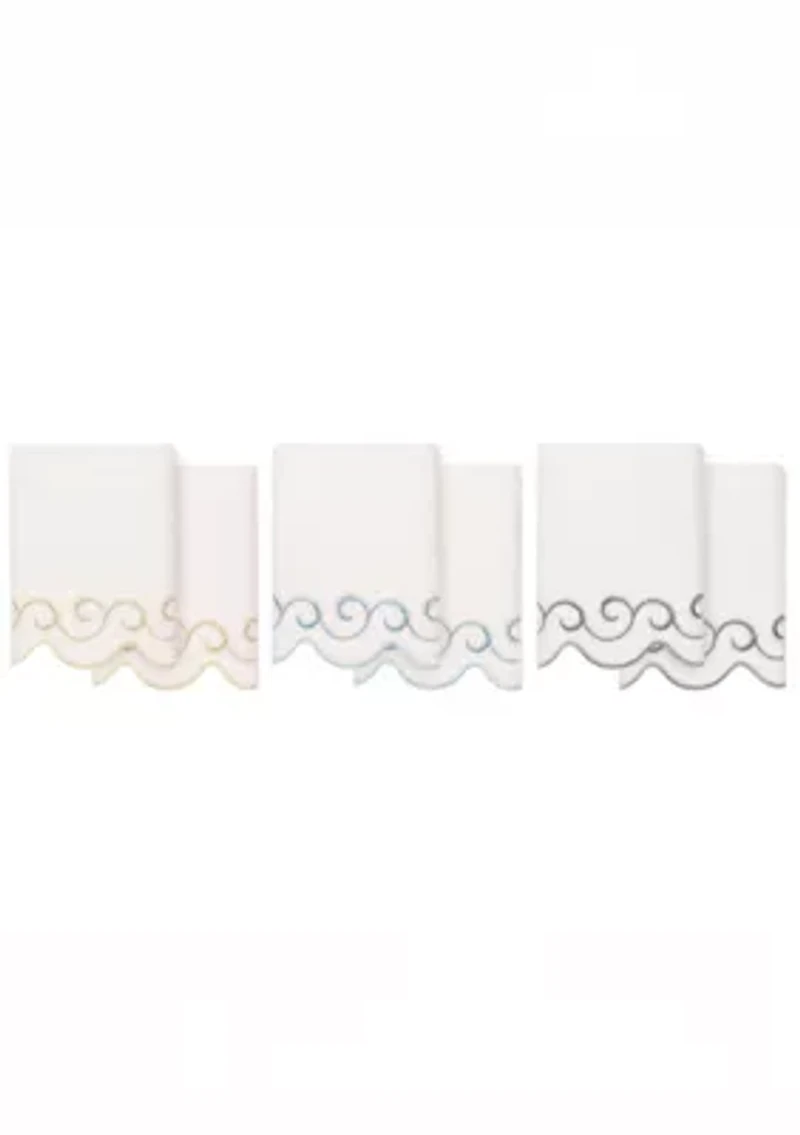 SIMPLICITY Scallop 2PC Embellished Hand Towel Set