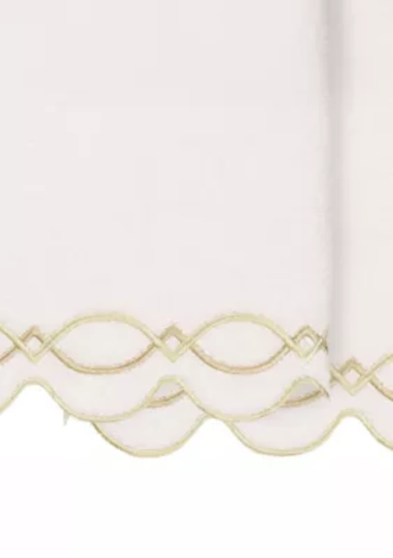 DIAMOND CHAIN Scallop 2PC Embellished Bath Towel Set